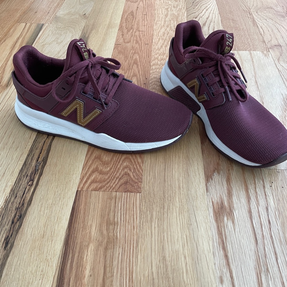 Maroon New Balance sneakers